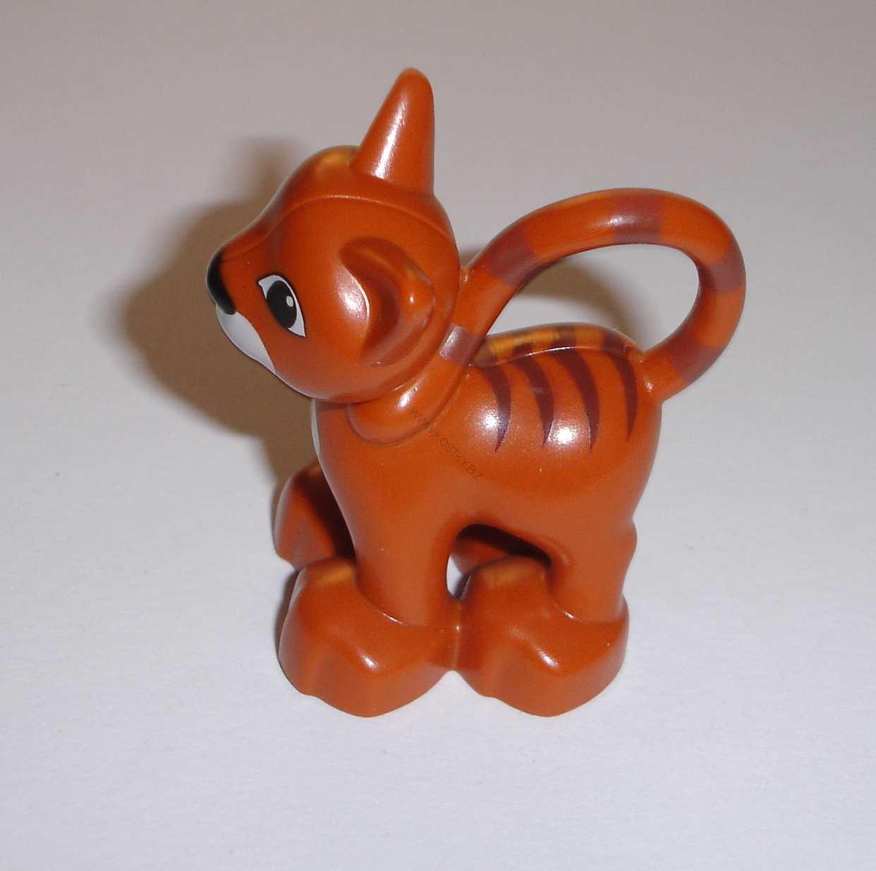 Lego Duplo D00155-3X (dupcat1pb01) kočka oranžová (horší stav potisku viz foto, vrypy) 2 ks POUŽITÉ