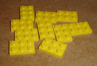 Lego 202520-X (3021) destička, podložka 2x3 10 ks POUŽITÉ
