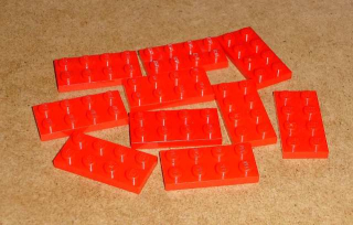 Lego 202745-X (3020) destička, podložka 2x4 10 ks POUŽITÉ
