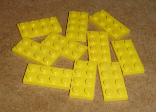 Lego 202790-X (3020) destička, podložka 2x4 10 ks POUŽITÉ