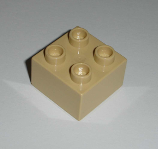 Lego Duplo D10084P (3437) kostka 2x2 béžová 1 ks NOVÉ2