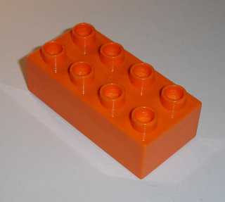 Lego Duplo D10251-2 (3011) kostka 2x4 oranžová 1 ks POUŽITÉ