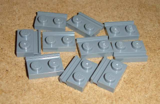 Lego 250334-X (32028) destička speciální 1x2, drážka pro dveře 10 ks POUŽITÉ
