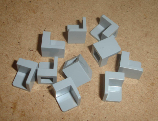 Lego 605055-X (6231) panel 1x1x1 roh 10 ks POUŽITÉ