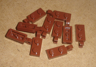 Lego 257450-X (63868) destička speciální 1x2, klip 10 ks POUŽITÉ