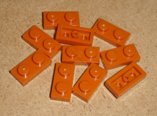 Lego 200395-X (3023) destička, podložka 1x2 10 ks POUŽITÉ