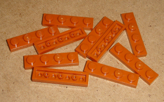 Lego 201000-X (3710) destička, podložka 1x4 10 ks POUŽITÉ