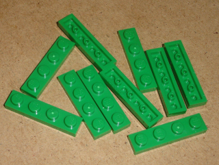 Lego 201030-X (3710) destička, podložka 1x4 10 ks POUŽITÉ