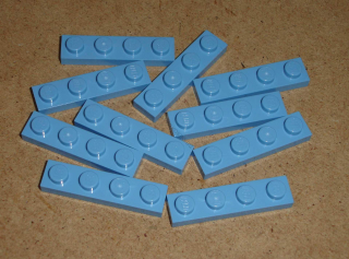 Lego 201080-X (3710) destička, podložka 1x4 10 ks POUŽITÉ