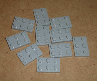 Lego 202415-X (3021) destička, podložka 2x3 10 ks POUŽITÉ