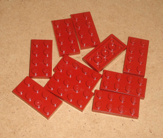 Lego 202620-X (3020) destička, podložka 2x4 10 ks POUŽITÉ