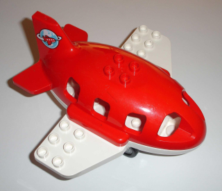 Lego Duplo D45016 letadlo větší "Cesta kolem světa" (set 10590) s podvozkem (sv. šedá kola) POUŽITÉ