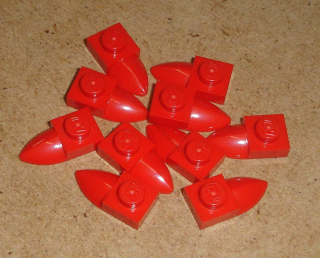 Lego 250221-X (49668) destička speciální 1x1 se zubem 10 ks POUŽITÉ