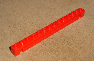 Lego 153215 (4217) kostky s drážkou červená 1 ks POUŽITÉ