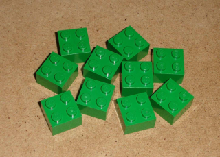 Lego 103195-X (3003) kostka 2x2 10 ks POUŽITÉ