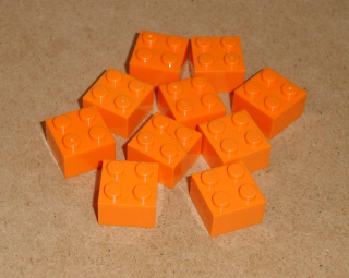 Lego 103285-X (3003) kostka 2x2 10 ks POUŽITÉ