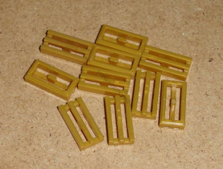 Lego 265450-X (2412b) destička hladká speciální 1x2 mřížka (světlejší odstín) 10 ks POUŽITÉ
