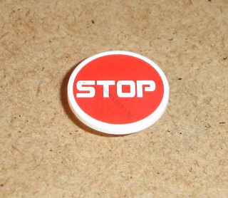 Lego 939116 (30261pb016) dopravní značka s nálepkou "STOP" 1 ks POUŽITÉ