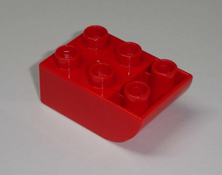 Lego Duplo D10191 (98252) kostka 2x3 invert zaoblená červená 1 ks POUŽITÉ