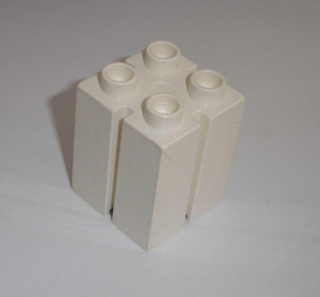 Lego Duplo D10179 (41978) kostka 2x2x2 se zářezy bílá POUŽITÉ