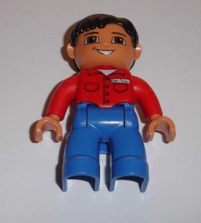 Lego Duplo D80030 (47394pb113) figurka muž v červené košili POUŽITÉ
