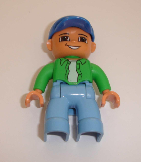 Lego Duplo D80050 (47394pb127) figurka muž v zelené košili POUŽITÉ