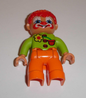 Lego Duplo D80205 (47394pb109) figurka klaun, šašek z cirkusu (set 5593) POUŽITÉ