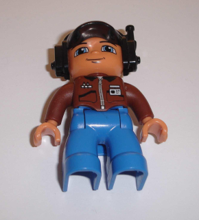 Lego Duplo D80400 (47394pb121) figurka pilot v kožené bundě POUŽITÉ