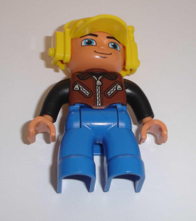 Lego Duplo D80405 (47394pb157) figurka pilot v kožené bundě POUŽITÉ