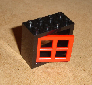 Lego 400838-2 (4132, 4133) okno 2x4x3 rám s oknem 1 ks POUŽITÉ
