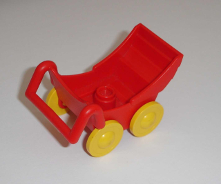Lego Duplo D86300 (2147c01) kočárek červený (žlutá kola) POUŽITÉ