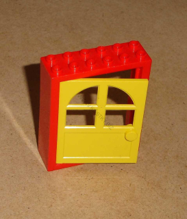 Lego 400272-3 (600, 6235) dveře 1x6x6 v červeném rámu 1 ks POUŽITÉ
