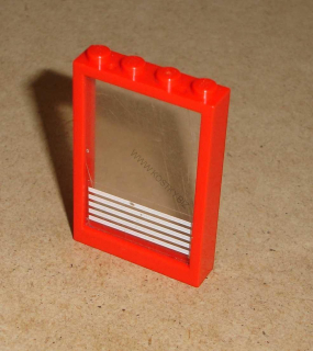 Lego 400779-4 (2493a, 2494p01) okno 1x4x5 se sklem a nálepkou 1 ks POUŽITÉ