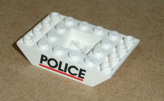 Lego 330164 (30183px1) šikmá, inverted 45 6x4 s nápisem policie 1 ks POUŽITÉ