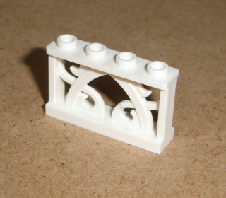 Lego 425245 (19121) plot, zábradlí 1x4x2 s ornamenty 1 ks POUŽITÉ