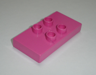 Lego Duplo D20502 (6413) hladká destička 2x4 se 4 nopy tm. růžová 1 ks POUŽITÉ