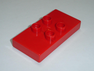 Lego Duplo D20503 (6413) hladká destička 2x4 se 4 nopy červená 1 ks POUŽITÉ