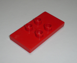 Lego Duplo D20511 (4121) hladká destička 2x4 nízká se 4 nopy červená 1 ks POUŽITÉ