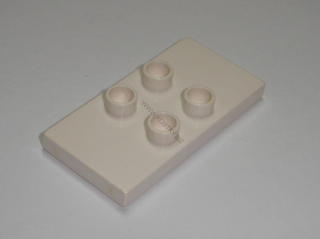 Lego Duplo D20512 (4121) hladká destička 2x4 nízká se 4 nopy bílá 1 ks POUŽITÉ