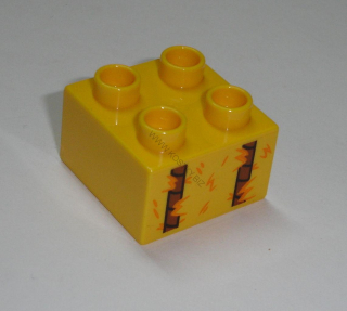 Lego Duplo D13019 (3437pb093) kostka 2x2 s potiskem (balík slámy) POUŽITÉ