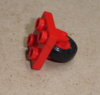 Lego 647335 (8c01) díl na letadlo podvozek 2x2 s kolem (red) POUŽITÉ