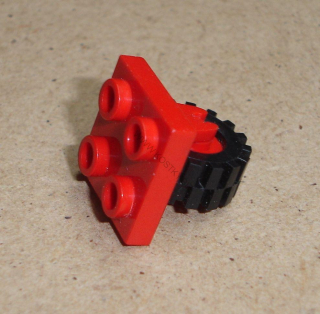Lego 647350 (8c02) díl na letadlo podvozek 2x2 s kolem (red) POUŽITÉ