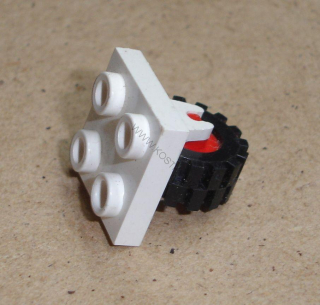 Lego 647355 (8c02) díl na letadlo podvozek 2x2 s kolem (red) POUŽITÉ