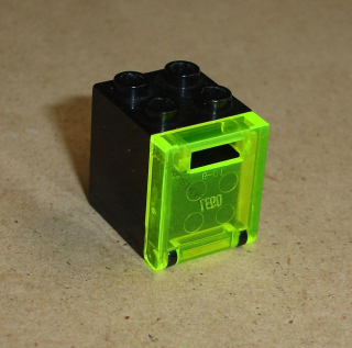 Lego 924651-4 (4345, 4346) box 2x2x2 s čirými (trans-neon green) dvířky POUŽITÉ