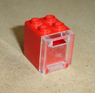 Lego 924665-3 (4345, 4346) box 2x2x2 s čirými (trans-clear) dvířky POUŽITÉ