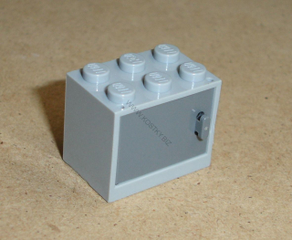 Lego 925043-4 (4532a, 4533) polička, skříňka 2x3x2 s tm. šedými (DBG) dvířky POUŽITÉ