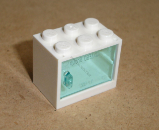 Lego 925061-5 (4532a, 4533) polička, skříňka 2x3x2 s tr. light blue dvířky POUŽITÉ