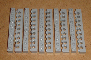 Lego 507025-X (2730) technic kostka 1x10 10 ks POUŽITÉ