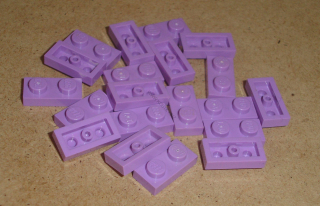 Lego 200485-X (3023) destička, podložka 1x2 20 ks POUŽITÉ