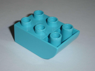 Lego Duplo D10190 (98252) kostka 2x3 invert zaoblená med. azurová 1 ks POUŽITÉ
